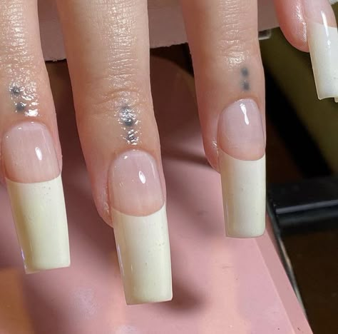 90s French Tip Nails Square, Sheer French Tip Nails, Ethel Cain Nails, Thick French Nails, Straight French Tip Nails, Chunky French Tip Nails, Long Square French Tip Nails, Y2k French Tip Nails, Deep French Tip