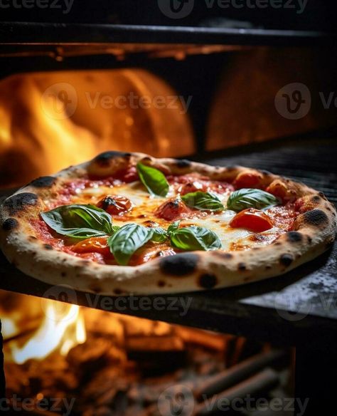 Pizza Margarita Baked tasty margherita pizza in Traditional wood oven in Neapolitan restaurant Italy, Generative AI Pizza Margherita Aesthetic, Pizza Margarita, Margarita Pizza, Wood Oven, Vector Brush, Margherita Pizza, Mama Mia, Aesthetic Food, Oven