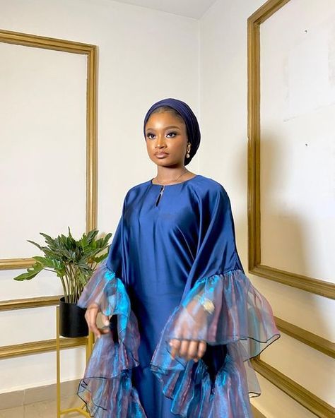 Silk Ruffle Dress, Bou Bou Styles, Silk Gown Styles, Bou Bou Gown Styles, Silk Boubou Styles For Women, Silk Bubu Styles Nigerian, Bubu Gown Styles Silk, Chic Classy Outfits, Silk Dress Ideas