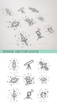 Space Icons #design Download: http://graphicriver.net/item/space-icons/12316343?ref=ksioks Icon Tattoo, Space Icons, Tattoo Simple, Space Tattoo, Hand Tattoo, Mini Tattoos, Bullet Journal Inspiration, Doodle Drawings, Tiny Tattoos