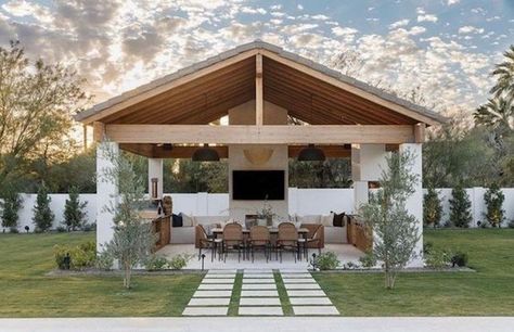 Dream Home: Beautiful Backyard Living – Becki Owens Blog Modern Nest, Outdoor Pavilion, Backyard Remodel, Outdoor Kitchen Patio, Backyard Inspo, Backyard Living, Beautiful Backyards, Backyard Patio Designs, Outdoor Kitchen Design