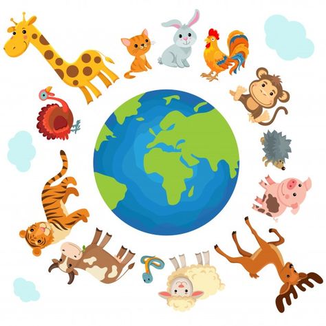 Sharing The Planet, Zoo Logo, Earth Drawings, Eid Crafts, In The Zoo, Big Animals, Character Cartoon, Bird Silhouette, Heart Images