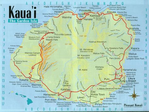 Map of Kauai Map Of Kauai Hawaii, Map Of Kauai, Kauai Map, Kauai Hiking, Hawaiian Islands Map, Map Of America, Map Of Usa, Kauai Resorts, Kauai Island