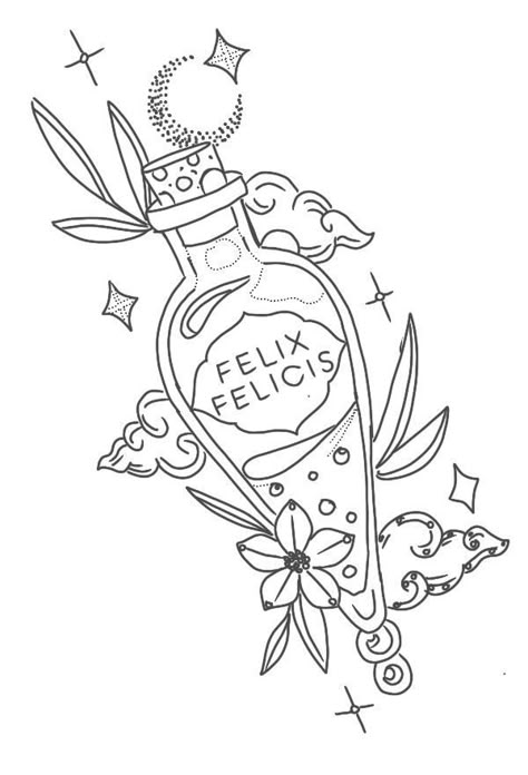 Felix Felicis Drawing, Slytherin Tattoo Minimalist, Felix Felicis Tattoo, Slytherin Tattoo, Tattoo Mafia, Harry Potter Planner, Classe Harry Potter, Harry Potter Quilt, Illusion Tattoos