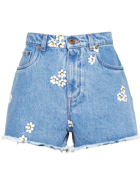 Diy Denim Shorts, Painted Clothes Diy, Denim Diy, Painted Denim, Painted Clothes, Designer Shorts, Floral Shorts, Mode Inspiration, Tulum