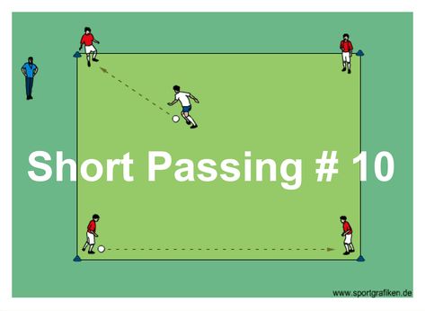 Short Passing # 10 High school soccer players often benefit from well organized drills emphasizing the cooperation between players, changing positions and receiving skills. Print/Download This Drill Basic Information Age Group: (8-11yrs) (12-15yrs) (16-Adult) Number of Players: 5+ Difficulty: Easy-Medium Time: 5-15 Goalkeeper Drills, Football Passing Drills, Soccer Player Workout, Coaching Youth Soccer, Soccer Passing Drills, Soccer Practice Drills, Football Coaching Drills, High School Soccer, Passing Drills