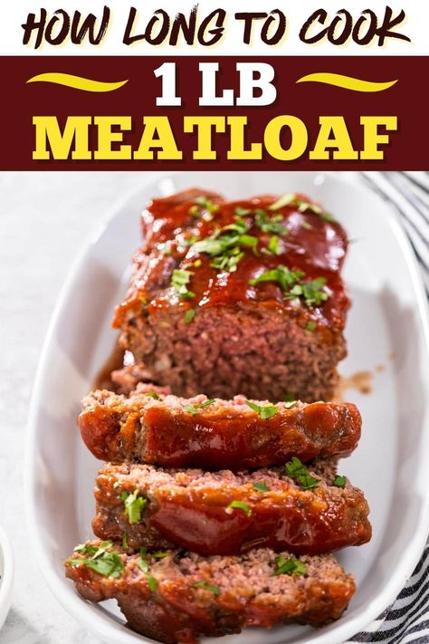 For a juicy, perfect 1 Lb meatloaf, cook it at 350 degrees Fahrenheit for 45-60 minutes. 1 Lb Meatloaf Recipes, Meatloaf Recipes 1lb Ground Beef, 1 Lb Meatloaf, One Pound Meatloaf Recipe, Meatloaf For Two, Boston Market Meatloaf Recipe, Meatloaf Recipe 1lb Ground Beef, Meatloaf Cook Time, Brown Gravy Meatloaf