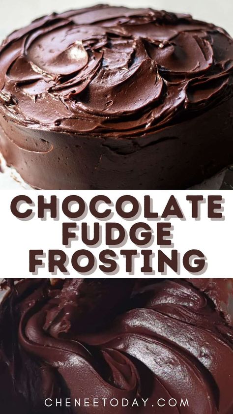 Easy dark chocolate fudge frosting for cake recipes, cupcakes, and more! This chocolate fudge icing with cocoa powder, bittersweet chocolate, and a hint of coffee is the only old fashioned chocolate fudge frosting you need! Best Chocolate Cake Frosting Recipe, Cake Frosting Recipe Chocolate, Homemade Chocolate Frosting For Cake, Frosting Recipes For Chocolate Cake, The Best Chocolate Frosting Ever, Chocolate Frosting Recipe For Cake, Chocolate Cake With Fudge Frosting, Chocolate Coffee Frosting Recipe, Chocolate Butter Frosting