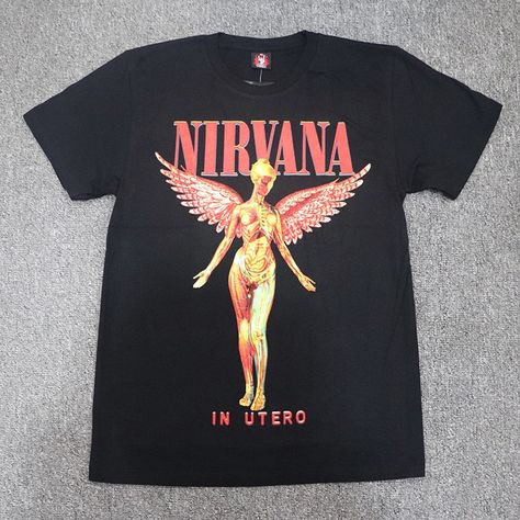 Nirvana In Utero Shirt, Vintage Nirvana Shirt, 90s Band Shirts, Araki Hirohiko, Loser Core, Nirvana T Shirt, Nirvana In Utero, Vintage Nirvana, 90 Shirt