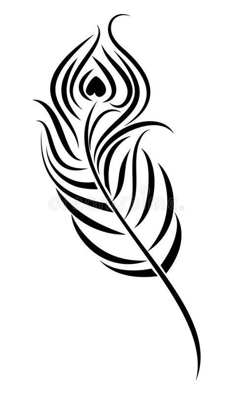 Illustration about Illustration of Peacock Feather in black. Illustration of black, line, drawing - 34486315 Feather Art Drawing, Peacock Feather Drawing, Feather Tattoo Black, Peacock Vector, Peacock Feather Art, Peacock Drawing, Feather Illustration, Peacock Feather Tattoo, Feather Drawing