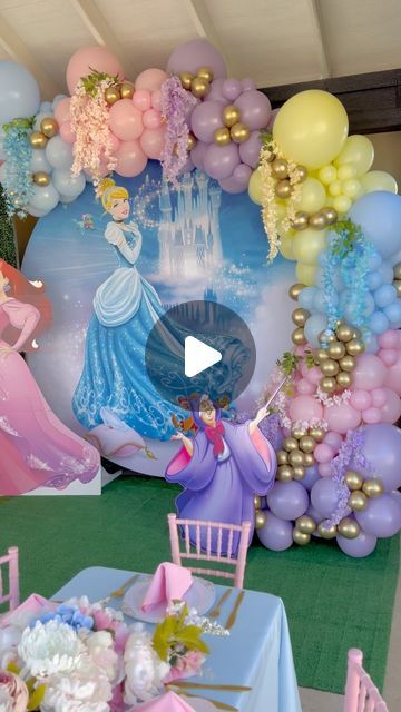 J.Jemializ on Instagram: "Princesses birthday party 🪄🎀🌸
Cinderella backdrop from @ubackdropforevent 
Forro de Cenicienta @ubackdropforevent 
Use code Liz10 to get 10%off on any purchase 🛍️
Usa código Liz10 para 10% de denuestos en tus compras 🛍️ 

#disneyprincess #disneyprincesses #disneycinderella #disneyaurora #disneybelle #princesscinderella #princessaurora #princessbelle #princessariel" Cinderella Balloon Garland, Cinderella Backdrop, Princesses Birthday Party, Cinderella Birthday Party Decorations, Cinderella Birthday Party, Cinderella Birthday, Belle Disney, Princess Belle, Princess Ariel