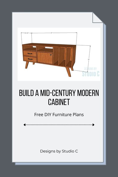 Diy Mid Century Modern Bookshelf, Mid Century Modern Stereo Cabinet, Diy Modern Sideboard, Diy Mid Century Modern Furniture Plans, Mcm Record Cabinet, Diy Mid Century Modern Tv Stand, Mid Century Storage Cabinet, Diy Mcm Tv Stand, Mid Century Modern Diy Projects