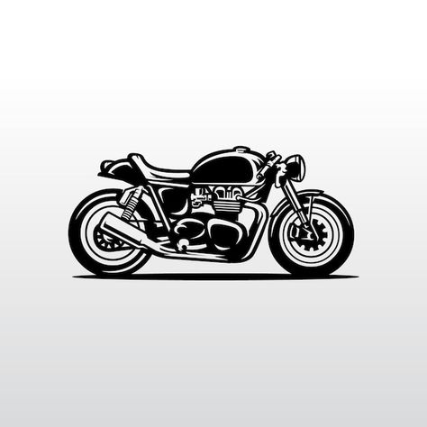 Motor Bike Illustration, Motorbike Silhouette, Moto Tattoo, Workshop Cafe, Motor Cafe Racer, Hippie Font, Motorcycle Tattoo, Lace Tattoo Design, Motorcycle Illustration