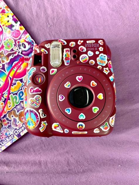 Aesthetic Polaroid camera Decorated Camera Aesthetic, Decorated Polaroid Camera, Red Polaroid Camera Aesthetic, Aesthetic Polaroid Camera, Polaroid Camera Vintage Aesthetic, Pink Polaroid Camera Aesthetic, Polaroid Camera With Stickers, Aesthetic Polaroid, Polaroid Cameras