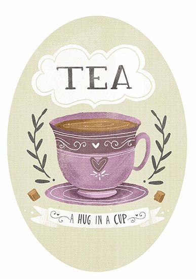 Tea is a hug in a cup by Lindsay Dale Tea Quotes, Cuppa Tea, Animal Illustrations, My Cup Of Tea, Tea Art, Tea Cup And Saucer, A Hug, Pinterest Account, Tea Shop