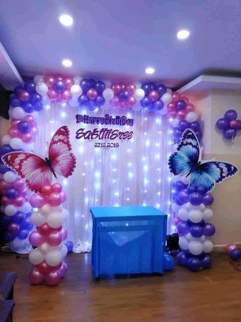 Birthday Decoration Simple Balloon Decorations At Home, Simple Balloon Decorations For Birthday, Simple Balloon Decoration, First Birthday Decorations Girl, Surprise Birthday Decorations, Birthday Theme Decoration, Birthday Decorations At Home, Princess Birthday Party Decorations, 1st Birthday Girl Decorations