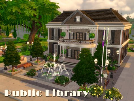 Sims 4 Library, Library Walls, Library Floor Plan, Grand Library, Tiny Room, Library Bookshelves, Community Library, The Sims 4 Packs, Dorm Room Designs