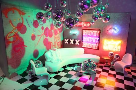 Studio Room Design, Album Release Party, Catering Design, Event Tech, Club Decor, Airplane Baby, 80s Theme, Release Party, Janelle Monáe