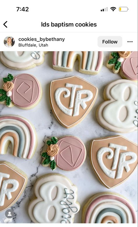 Great To Be 8 Cookies, Baptism Sugar Cookies, Ctr Cookies, Baptism Cookies, Pink Cookies, Lds Baptism, Iced Sugar Cookies, Cookie Brownie Bars, Baptism Party