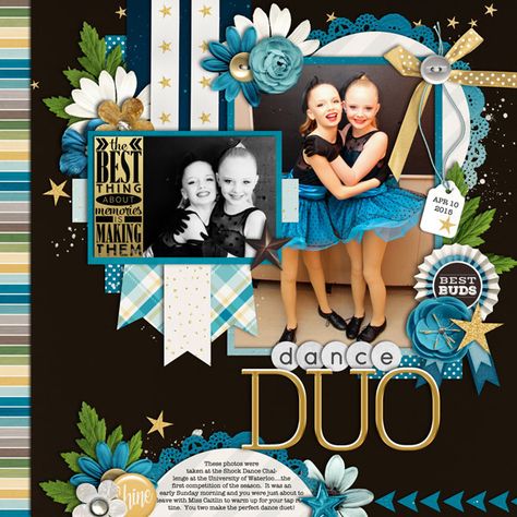 Dance Duo - Scrapbook.com Scrapbook Ballet, Change Word, Scrapbooking Dance, Dance Scrapbook, Dance Duo, Family Layout, School Scrapbook, Scrapbook Collection, Creative Scrapbook