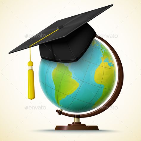 Vector Realistic Graduation Cap on a Globe #Realistic, #Vector, #Graduation, #Globe Globe Sticker, Portfolio Illustration, Character Pictures, A Globe, Cartoon Character Pictures, Hang On, Graduation Cap, Graphic Design Portfolio, Design Portfolio