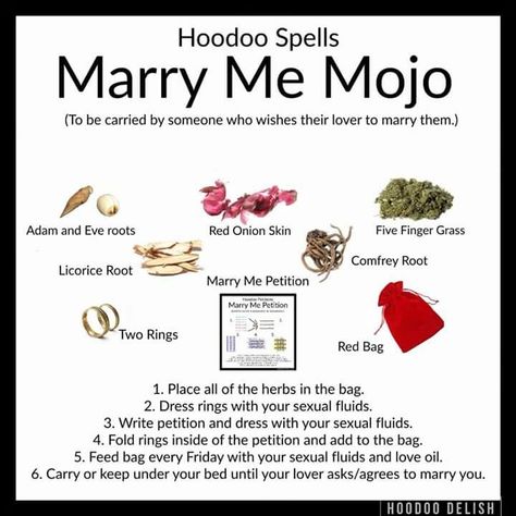 Hoodoo/Rootwork/Conjure Marry Me Spell, Spells For Beauty, Hoodoo Delish, Hoodoo Conjure Rootwork, Hoodoo Rootwork, Hoodoo Magic, Hoodoo Conjure, Hoodoo Spells, Easy Love Spells