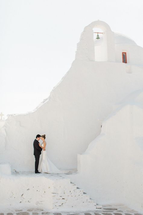 Greece Wedding - ELLEDecor.com Mykonos Island Greece, Wedding Kids Outfit, Best Wedding Destinations, Greece Destinations, Mykonos Wedding, Mykonos Island, Destination Wedding Photos, Santorini Wedding, Destination Wedding Inspiration