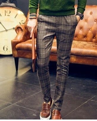 Checkered Trousers, British Style Men, Patterned Pants, Square Pants, Mens Casual Dress Outfits, Checked Trousers, Pants Outfits, Mens Fashion Casual Outfits, Men Style Tips