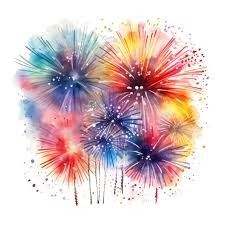 Premium Vector | Colorful fireworks on a white background watercolor  painting vector illustration