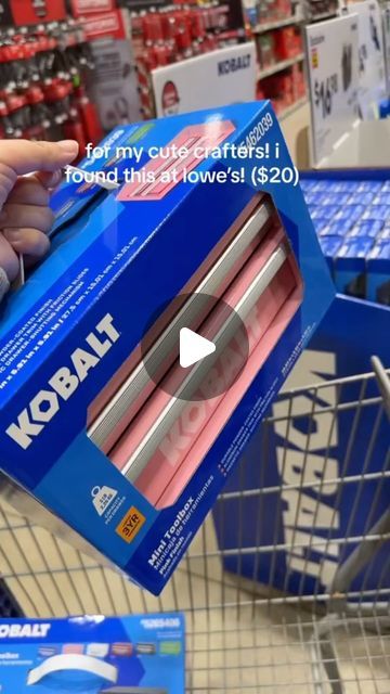 jace and judy on Instagram: "for the cute crafters out there! i saw a picture of this pink tool box floating around online so i RAN to lowe’s to pick one up! it was $20 😮🌸 it’s on the smaller end and very heavy duty (it comes in a bunch of colors like green, blue, white and black)" Kobalt Mini Toolbox Ideas, Pink Tool Box, Pink Tools, Like Green, Blue White And Black, Pick One, Tool Box, I Saw, Heavy Duty