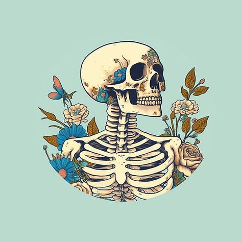 Bones And Nature Drawing, Bones And Flowers Drawing, Bones And Plants Aesthetic, Bones And Botany, Dinosaur Bones Illustration, Software Design, Botany, Bones