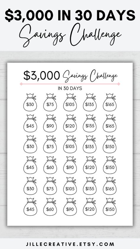 2000 In 30 Days, Save 3000, Savings Hacks, Save 2000, Budget Board, Savings Tracker Printable, Saving Money Chart, Money Chart, Money Saving Methods