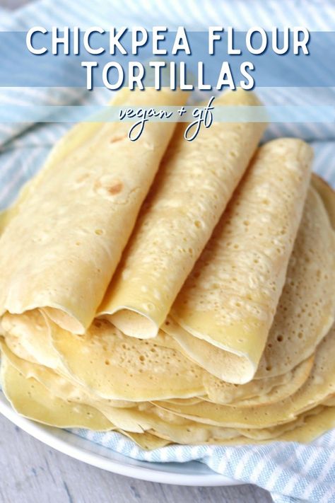 Gluten Free Tortilla Recipe, Gluten Free Tortillas Recipe, Flour Tortilla Recipe, Chickpea Flour Recipes, Vegan Tortilla, Recipes With Flour Tortillas, Gluten Free Tortillas, Flour Tortilla, Tacos Burritos