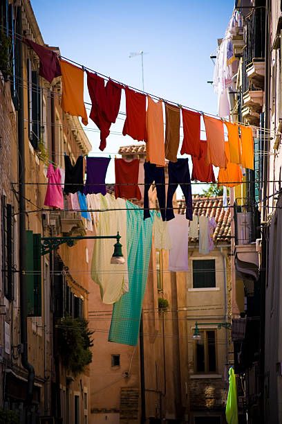 Laundry Clothesline, Laundry Art, Clothes Hanging, Laundry Mat, Laundry Drying, Washing Line, Hanging Clothes, Doing Laundry, Dirty Laundry