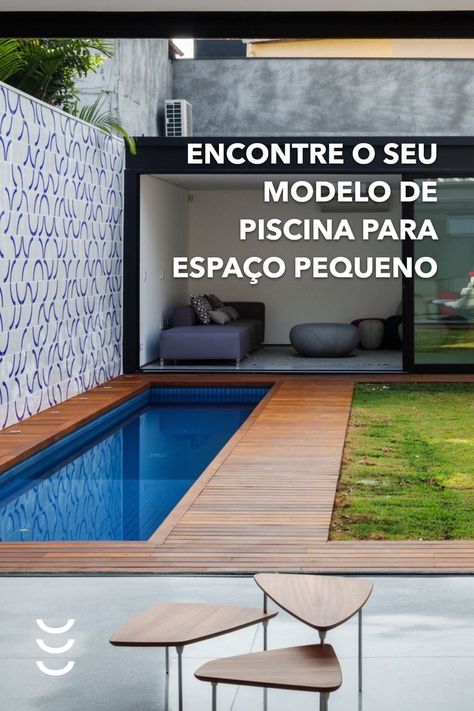 Se você gostaria de ter uma piscina em casa, mas não tem um jardim com grandes dimensões, talvez essas ideias de piscina para espaço pequeno possam te interessar. As piscinas pequenas podem ser adaptadas em diferentes espaços, basta escolher a opção que mais se encaixe ao seu orçamento e metragem disponível. Acompanhe alguns exemplos de espaços pequenos com piscinas! Mini Piscina Patio, Home Decor Tips And Tricks, Piscinas Pequeñas, Small Luxury Homes, Ideas De Piscina, Homemade Pools, Decor Tips And Tricks, Mini Piscina, Balcony Garden Ideas