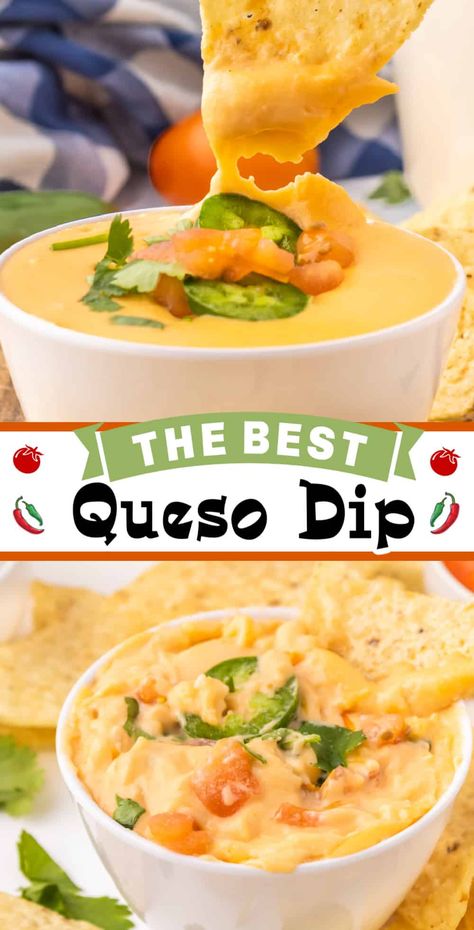 Discover the secret to making the ultimate queso dip at home with this easy-to-follow recipe, perfect for parties or cozy nights in. With gooey cheese, zesty flavors, and a hint of spice - for dipping chips, veggies, or even drizzling over nachos! Best Queso Dip, The Best Queso, Best Queso, Cheese Dip Mexican, Nachos Cheese Dip, Queso Dip Recipes, Delicious Dips Recipes, Queso Dip, Quick Appetizers