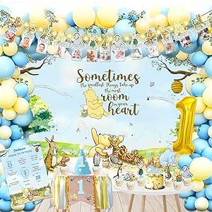 Bear Backdrop, 1st Birthday Decorations Boy, Backdrops Kids, Winnie The Pooh Birthday, Baby Boy First Birthday, Girl Birthday Decorations, 1st Birthday Decorations, First Birthday Decorations, Bear Theme