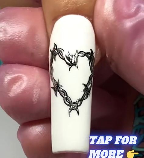 Nail idea Barbwire Heart, Art Inventory, Nail Idea, Hair And Nails, Nail Art, Nails, Hair, Art, Nail Arts