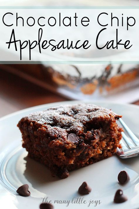 Easy Chocolate Chip Applesauce Cake - The Many Little Joys Applesauce Cake Recipe, Dessert For A Crowd, Sunday Dessert, Make Dessert, Apple Sauce Recipes, Applesauce Cake, Desserts For A Crowd, Apple Desserts, Köstliche Desserts