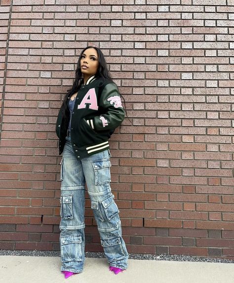 J15 Aka Alpha Kappa Alpha Outfit, Aka Jacket, Aka Outfits, Letterman Jacket Outfit, Aka Apparel, Alpha Kappa Alpha Paraphernalia, Aka Sorority Gifts, Sorority Fashion, America Fashion