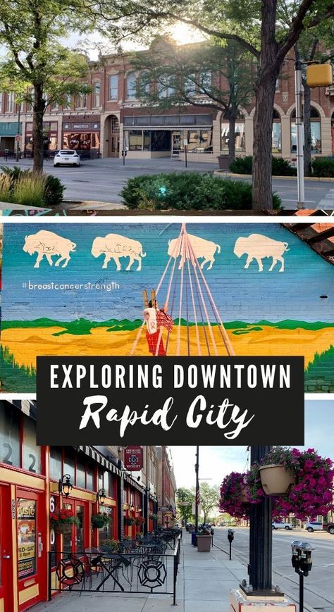 Things to Do in Rapid City, South Dakota (USA) | Rapid City is a perfect base for exploring western South Dakota, things to do in Rapid City if you're visiting Badlands, Black Hills, Rushmore, or Custer State Park. This charming American city is a perfect weekend getaway or road trip! Mount Rushmore Vacation, South Dakota Road Trip, South Dakota Vacation, South Dakota Travel, Rapid City South Dakota, Usa Roadtrip, American City, Custer State Park, Badlands National Park