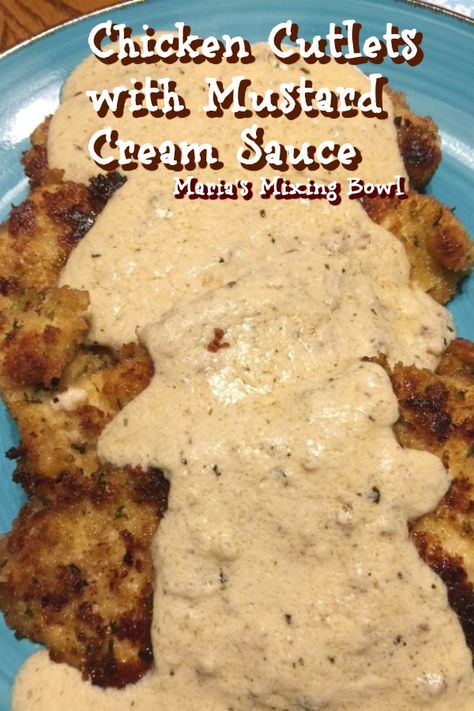 Pork Medallions In Mustard Cream Sauce, Chicken Cutlet With Gravy, Chicken Cutlets With Gravy, Breaded Chicken Cutlets With Sauce, Chicken Cutlets With Sauce, Chicken Cutlet Sauce, Sauce For Chicken Cutlets, Sauce For Breaded Chicken, Chicken Cutlet Dinner Ideas