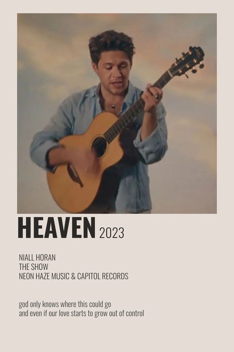 by me Niall Horsn, Heaven Song, Song Posters, Postcard Wall, One Direction Music, Polaroid Posters, Music Poster Ideas, One Direction Harry, Capitol Records