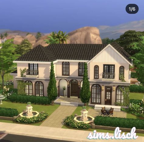 Sims 4 Houses Layout Mansion, Sims 4 Houses Without Cc, Big Sims 4 Houses, Sims4 Mansion, Sims 4 Inspo House, Sims 4 One Story House, Thesims4 Houses, Sims House Inspiration, The Sims 4 Casas