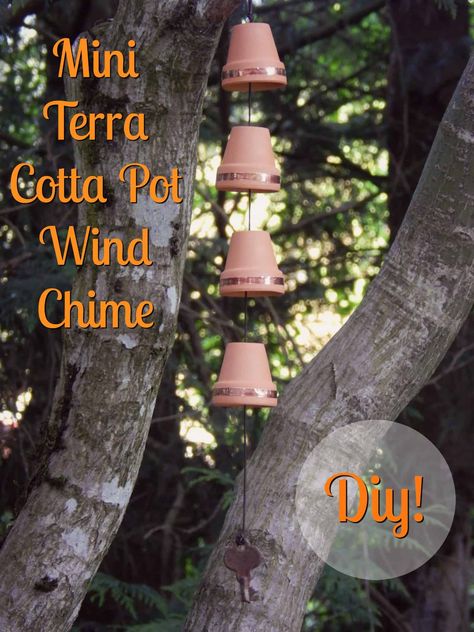 Make this DIY wind chime from mini terra cotta pots. Kids of all ages will love to make this home made wind chime from recycled materials. Mini Terra Cotta Pots, Diy Terra Cotta Pots, Make Wind Chimes, Small Clay Pot, Wind Chimes Homemade, Terra Cotta Pot Crafts Diy, Clay Pot Projects, Wind Chimes Craft, Terra Cotta Pots