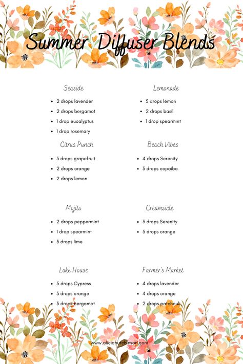 Diffuser Scents, Candle Recipes, Summer Diffuser Blends, Summer Essential Oils, June Activities, Make Your Home Smell Amazing, Mini Diffuser, Essential Oil Diffuser Blends Recipes, Essential Oils Cleaning