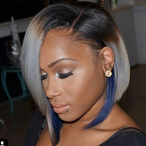 bleached angled bob for black women African American Bob Hairstyles, African American Bobs Hairstyles, Tan Skin Blonde Hair, Black Bob Hairstyles, Long Bobs, Trendy Bob Hairstyles, Ombre Bob, Short Bob Haircuts, Bob Hair