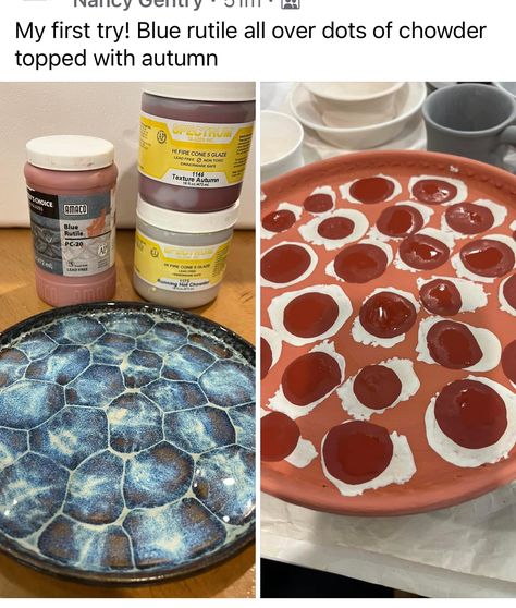 Unique Glazing Techniques, Clay Glazing Ideas, Kimchi Glaze Combinations, Glaze Recipes Ceramics, Glazing Techniques Pottery, Amaco Potters Choice Glaze Combinations, Pottery Glaze Combinations, Pottery Glazing Ideas, Mayco Glaze Combinations