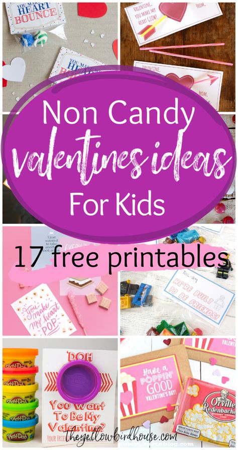 17 Non Candy Valentines for Kids - Free DIY Printables Non Candy Valentines For Kids, Candy Valentines For Kids, Non Candy Valentines, Clever Valentines, Candy Free Valentines, Candy Valentines, Punny Valentines, Printable Valentines Day Cards, Valentine's Ideas