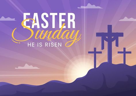 Happy Easter Sunday Day Illustration with Jesus, He is Risen and Celebration of Resurrection for Web Banner or Landing Page in Hand Drawn Templates He Is Risen Images, Easter Images Jesus, He Is Risen Quotes, Happy Easter He Is Risen, Rise Quotes, Happy Easter Sunday, Jesus Is Risen, Easter Backgrounds, Resurrection Sunday